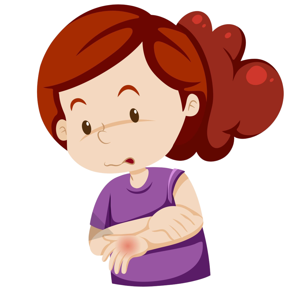 girl hand swollen from kissing bug bite.png